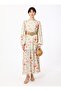 Floral Patterned Chiffon Hijab Dress - Orange - Refka - 4