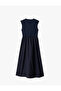 Cotton crew neck midi sleeveless flared dress. - 4