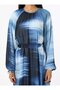 Gradient Patterned Chiffon Hijab Dress - Blue - Refka - 4