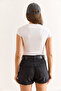 Women's White Willshire Printed Drawstring Detailed Lycra Cotton T-Shirt Tsh-19000923 - 5