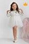 Minimony 6-24 Months Mine Pattern Jacketed Baby Girl Children's Festive Evening Dress Set 1013 - 4