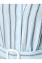 Viscose fabric pocket belted sleeveless maxi striped shirt dress. - 6