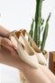 Women's Leather Back Ribbon Side Open Ballerina Home and Outdoor Shoes - 2