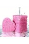 Makeup Facial Cleansing Sponge Pink Heart Swelling in Compressed Water 10 Pcs - 6