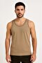 Men's Zero Sleeve Thick Strap Crew Neck Comfort Basic Relaxed Cut Combed Cotton T-shirt Undershirt - 2