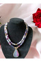 Amethyst Chalcedony Natural Stone Necklace - 3