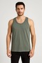 Men's Zero Sleeve Thick Strap Crew Neck Comfort Basic Relaxed Cut Combed Cotton T-shirt Undershirt - 2