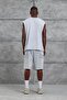 Men's T-Shirt Washed Los Angeles Athlete Gray Oversize Crew Neck Thick Cotton Fabric - 5