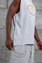Men's T-Shirt Washed Hawaiian Athlete Gray Oversize Printed Crew Neck Thick Cotton Fabric - 3
