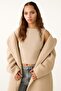 Round Neck Elegant and Minimal Sleeveless Beige Blouse - 3