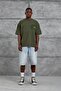 Men's T-Shirt Born to Stand Out Khaki Oversize Printed Crew Neck Thick Cotton Fabric