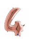 4 Number Foil Balloons Rosegold 40 Inc 100cm
