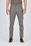 Ecmio Men's Mink Plaid Linen Look Thin Spring-Summer Slim Fit Pantalon
