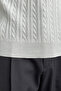 Men's Ribbed Polo Neck Knitwear T-Shirt White - 5