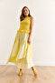 Women's Yellow Elastic Waist Piece Skirt Etk-19000331 - 3