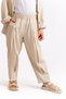 Pleated Linen Trousers with Closed Legs and Waist, 2-7 Years, Natural - 2