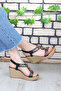 Heel Stone Detailed 8 cm Wedge Heeled Women's Sandals