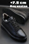 Hidden Heel High Sole +7.5 cm Height Increase Genuine Leather Men's Shoes | Hidden Heel Shoes - 2