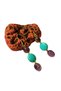 Women's Dangle Earrings -Amethyst and Turquoise Dangle Natural Stone Women's Earrings-15102023 - 3
