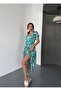 Women's Square Neck Short Sleeve Long Summer Viscose Dress