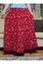 Bohemian, Ethnic Printed Long Skirt, Holiday Beach Dress, Elastic Waist, Mevlana Viscose with 3 Layers of Ruffles - 2
