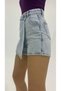 Women's High Waist Light Blue Snow Summer Denim Shorts Skirt Denim Lycra Free Double Breasted Closure Jeans Shorts Skirt - 5