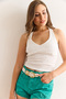 Women's White Halter Neckline Front Lined Textured Crop Blouse Blz-19003012 - 5
