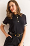 Women's Black Sleeve Detailed Draped Knitted Viscose Blouse Blz-19003009 - 4