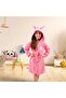 100% Cotton Rabbit Ears Children's Bathrobe with Plush Pillow Gift - 3