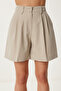 City Size Woven Shorts with Pockets Beige Lfk0008 - 4