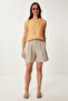 City Size Woven Shorts with Pockets Beige Lfk0008