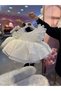 Children's Cream Vintage Baby Girl Dress with Strap,Birthday Dress,Photo Shoot Dress,Suitable for 0-12 Years - 4