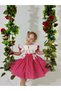 Defne Red Buttoned Vintage Baby Girl Dress, Birthday Dress, Photo Shoot Dress, Suitable for 0-7 Years - 2