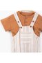 Summer Woven Thin Fabric Salopet Short Sleeve T-Shirt Button Detailed 6-24 Months Baby Boy Suit - 7