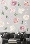 Colorful Peony Flowers Premium Wall Sticker Set