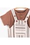 Summer Woven Thin Fabric Salopet Short Sleeve T-Shirt Button Detailed 6-24 Months Baby Boy Suit - 5