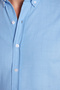 Men's Slim Fit Slim Fit Long Sleeve 100% Cotton Linen Texture Buttoned Lapel Blue Shirt - 2