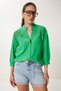 Women's Green Eyelet Embroidery Woven Shirt AY00035 - 2