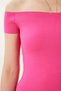 Women's Dark Pink Boat Neck Summer Knitwear Blouse Ns00417 - 4
