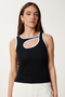 Women's Black Contrast Cut Out Detailed Knitted Blouse Us00965 - 4