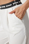 Women's Ecru Draped Wide Leg Summer Pants Us00994 - 5