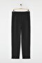 Siyah Regular Fit Örme Esnek Rahat Beli Bağlamalı Lastikli Duble Paça Pantolon TMNAW25PL00002 - 6