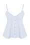 Açık Mavi Çizgili Peplum Askılı Fitted Dokuma Bluz TWOSS25BZ00552 - 5