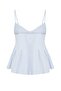 Açık Mavi Çizgili Peplum Askılı Fitted Dokuma Bluz TWOSS25BZ00552 - 6