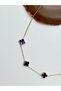 316L Steel Purple Pearlescent Gold Women's Necklace - 3