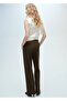 Straight Cut Mid-Rise Pants - 4