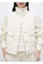 High Collar Pocket Cotton Jacket - 7