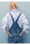 Straight Cut Jeans Salopette - 6