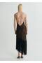 Asymmetrical Satin Dress with Tassels - 4