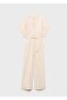 Long Jumpsuit with Buckle Belt - 3